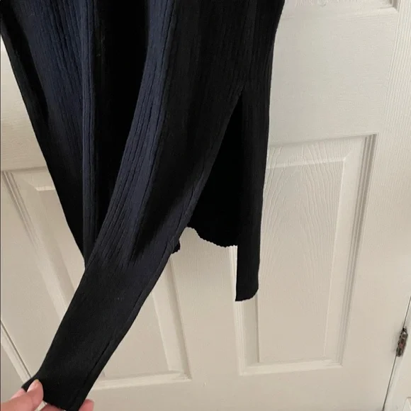 NWT apricot bodycon ribbed mock neck sweater dress with high slit - Picture 2 of 7